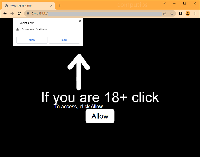 Delete 0.mo13.biz, mo12.biz, mo11.biz virus notifications