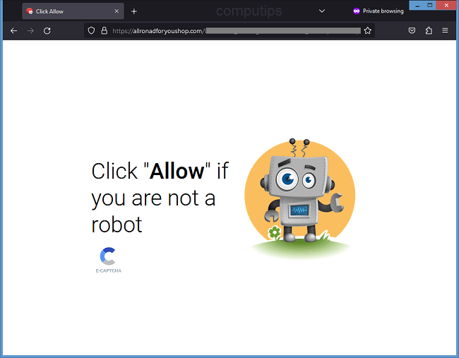 Delete allronadforyoushop.com virus notifications