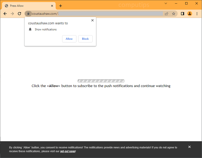 Delete a.coustaushaw.com virus notifications