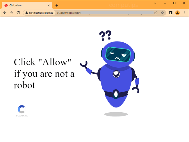 Delete eudnetwork.com virus notifications