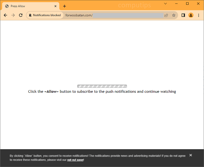 Delete forwoobatan.com virus notifications