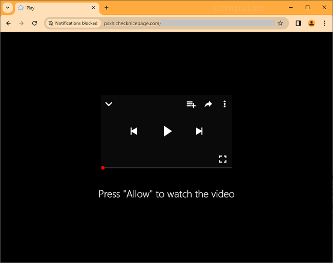 Delete Check Nice Page virus notifications