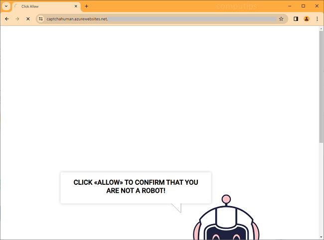 Delete captcha human.azure websites.net virus notifications