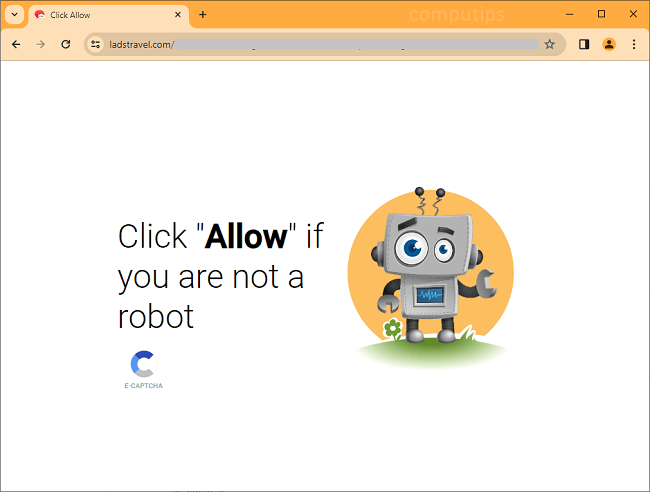Delete ladstravel.com virus notifications