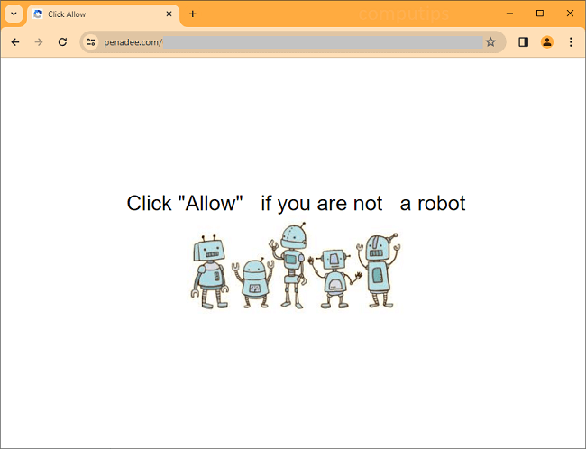 Delete penadee.com virus notifications
