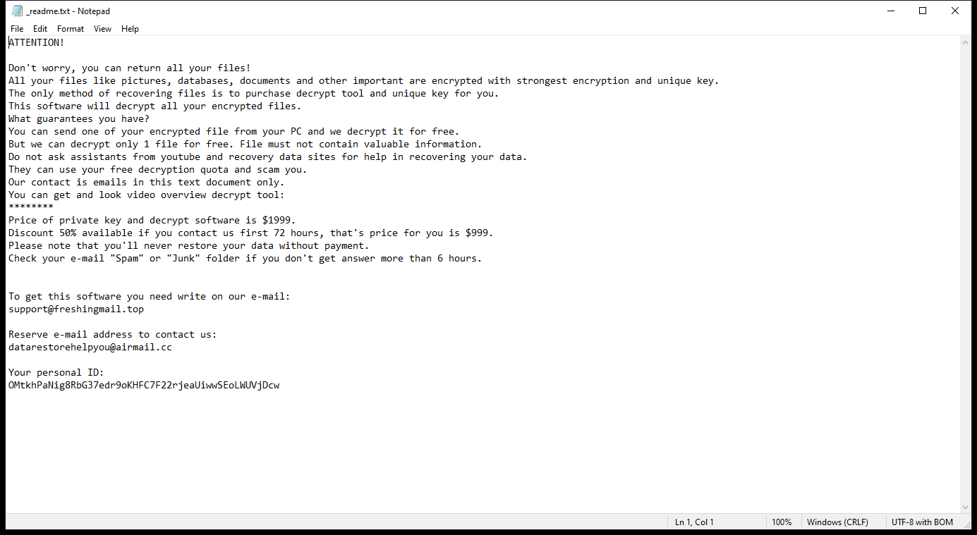 datarestorehelpyou@airmail.cc ransomware ransom note